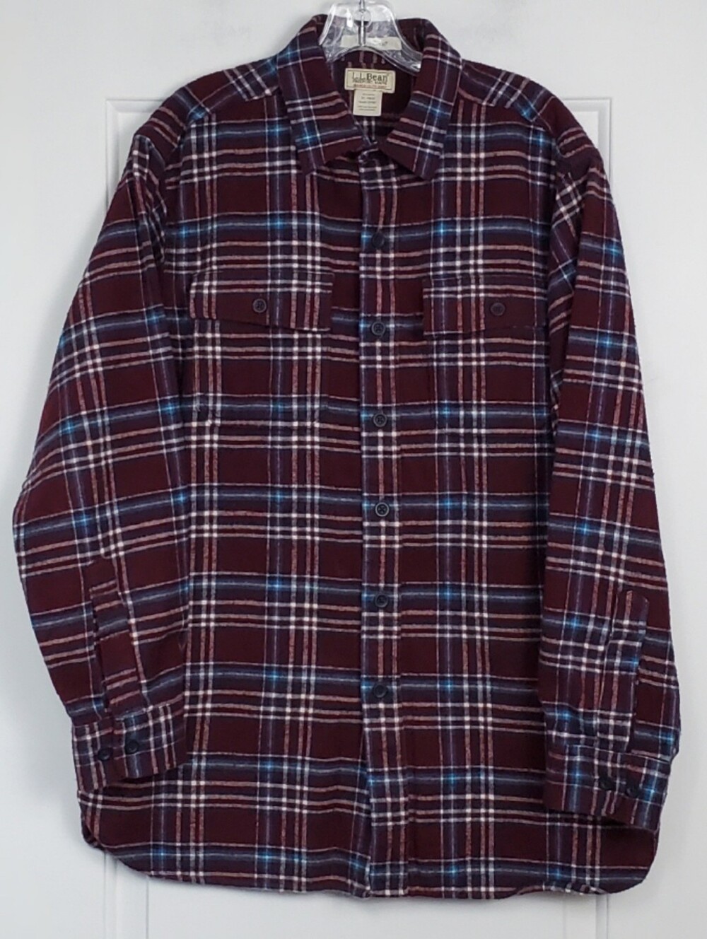 LL Bean Mens Chamois Cloth Traditional Fit Plaid Flannel Shirt - Size M - GUC